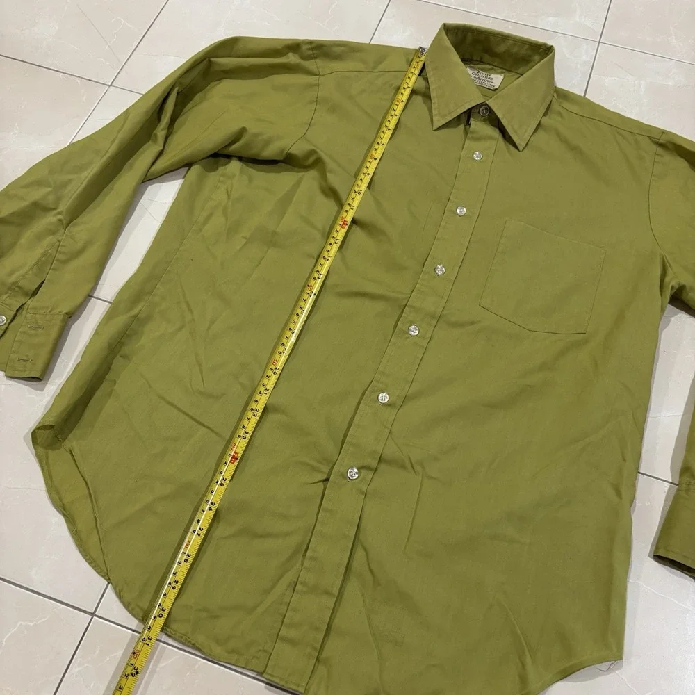 Vintage 70s Kent Collection Arrow Decton Perma Iron Button Shirt Men's 16 34